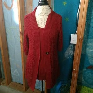 Knit tank top and cover up